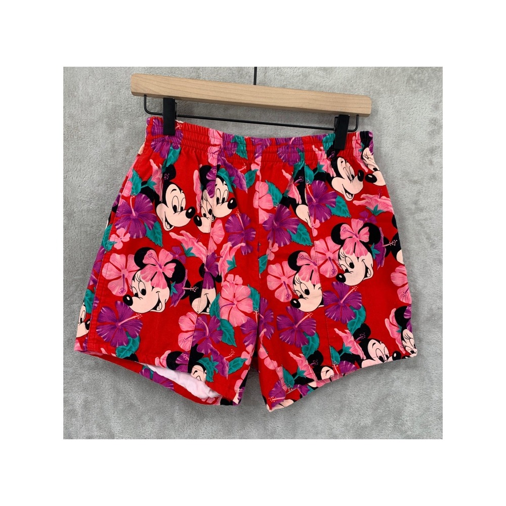Vintage‎ Barefoot In Paradise Shorts Womens Medium Mickey Minnie Mouse Made USA